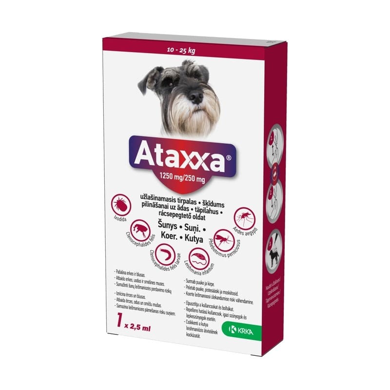 Ataxxa pretblusu pilieni suņiem 10–25 kg 1250/250 mg N1